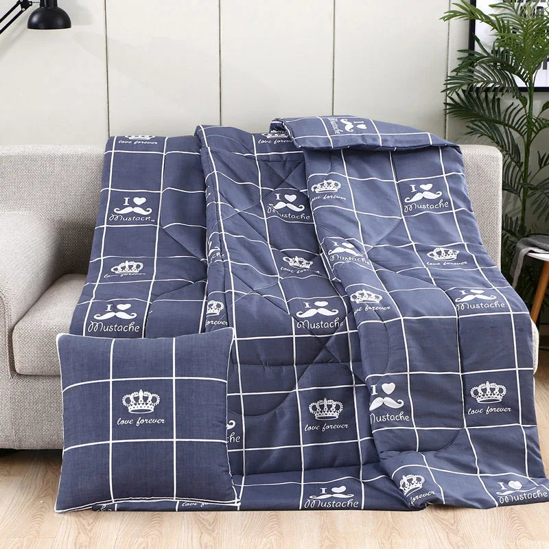 2 in 1 Napping Blanket Soft Comfortable Folding Blanket with Back Cushion for Office Worker Warm Supplies Office Throw Pillow