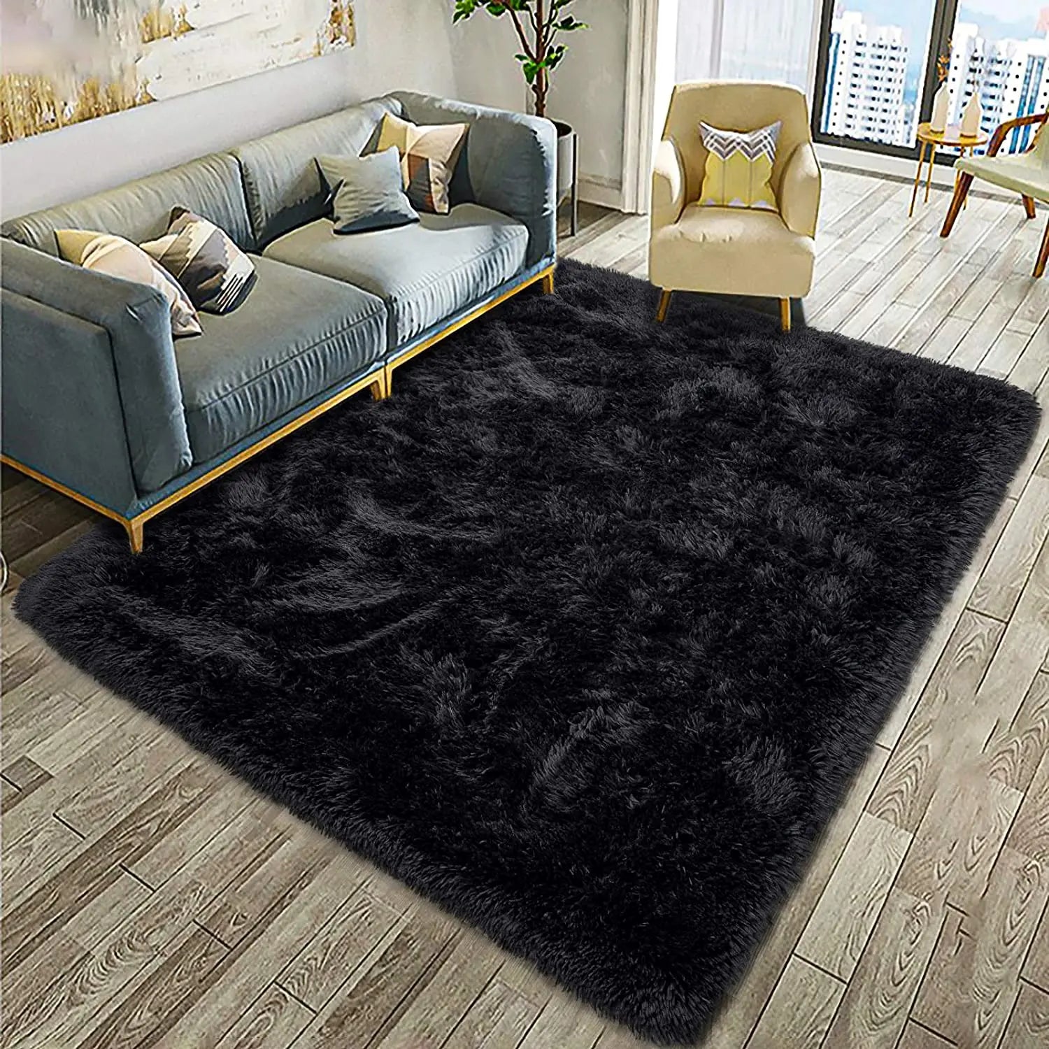 Fluffy Soft Kids Room Carpet Anti-Skid Large Fuzzy Shag Fur Area Rugs Modern Indoor Home Living Room Carpet Children Bedroom Rug