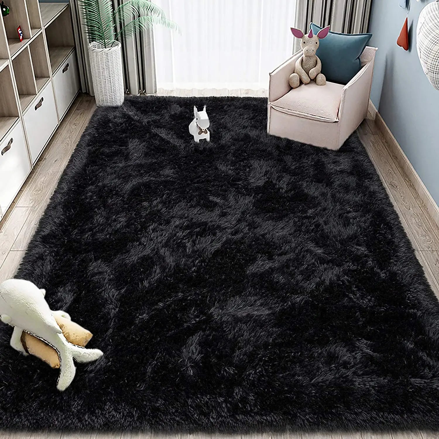 Fluffy Soft Kids Room Carpet Anti-Skid Large Fuzzy Shag Fur Area Rugs Modern Indoor Home Living Room Carpet Children Bedroom Rug