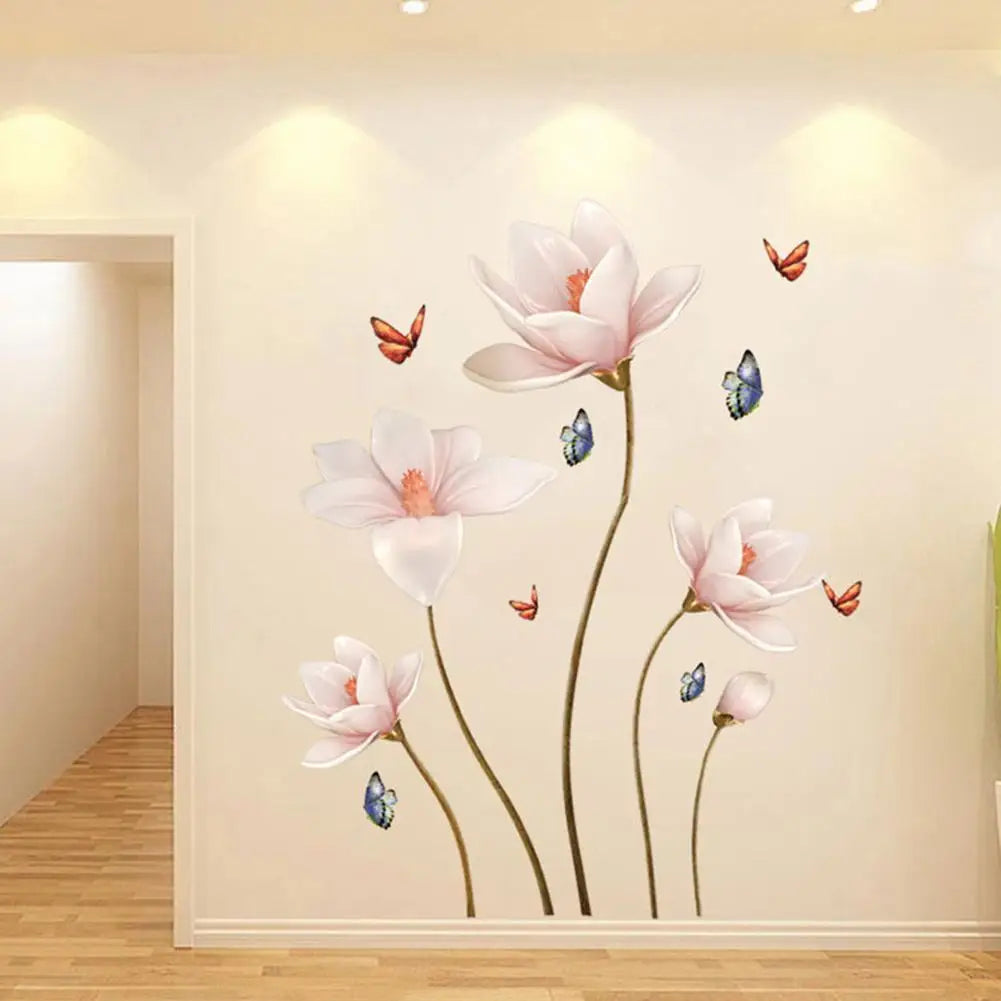 112*70CM PVC Removable 3D Butterfly Flower Colorful Wall Sticker For Living Room Bedroom Bathroom Home Beautify Decoration