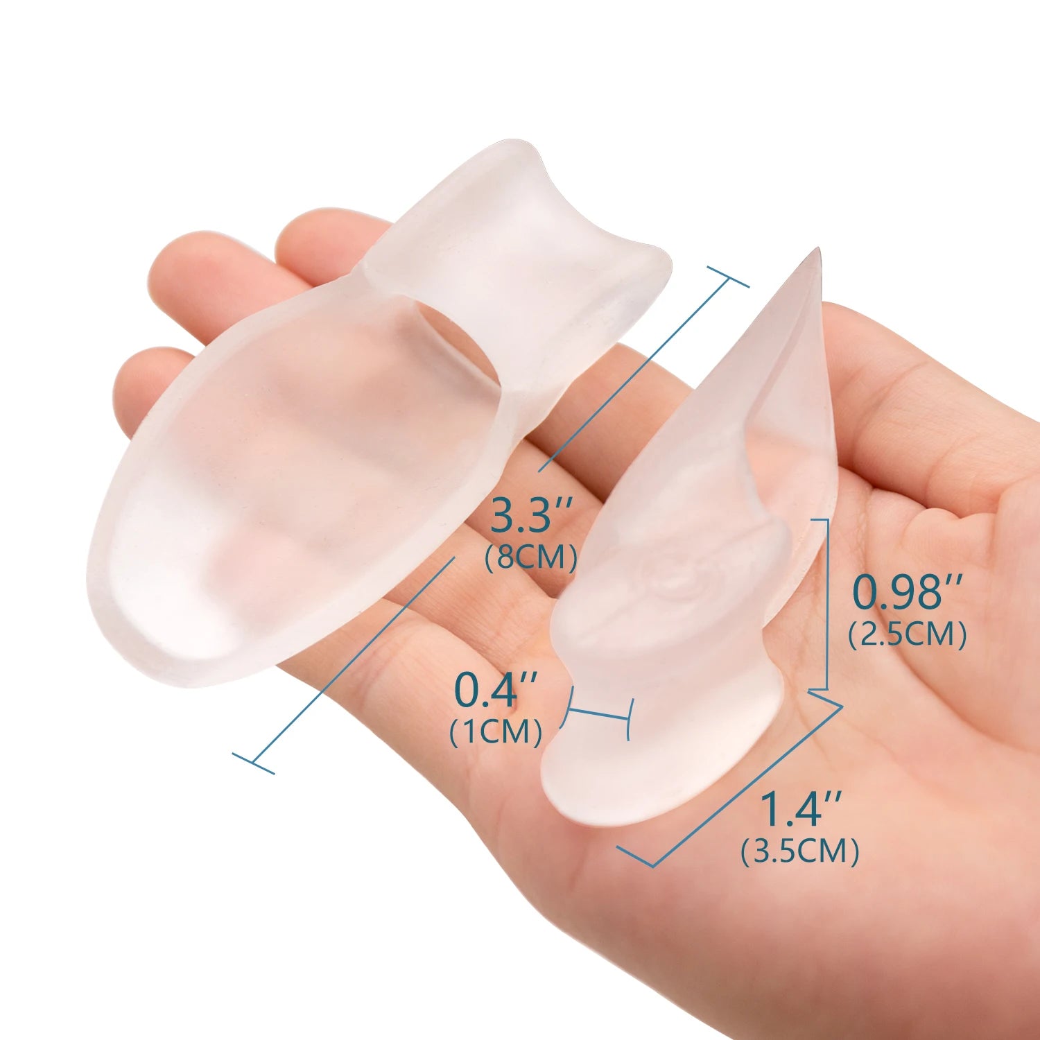 2pcs Thumb Valgus Corrector Big  Silicone Gel Toe Separator Spreader Overlapping Cushion Concealer Foot Pain Relief