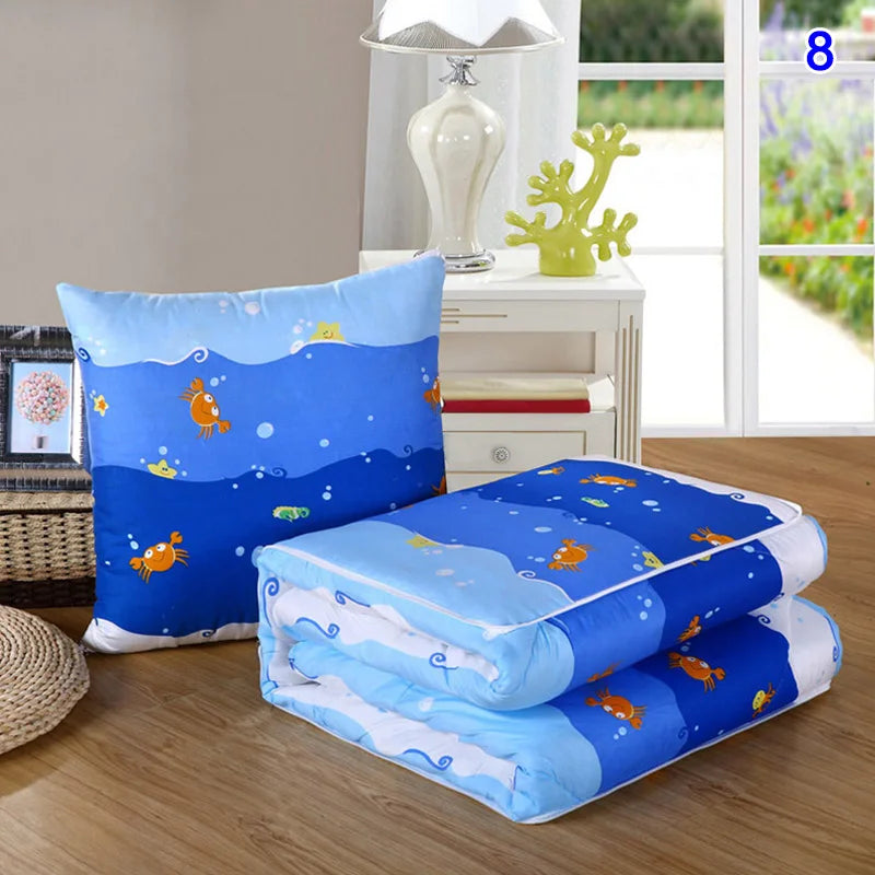 2 in 1 Napping Blanket Soft Comfortable Folding Blanket with Back Cushion for Office Worker Warm Supplies Office Throw Pillow