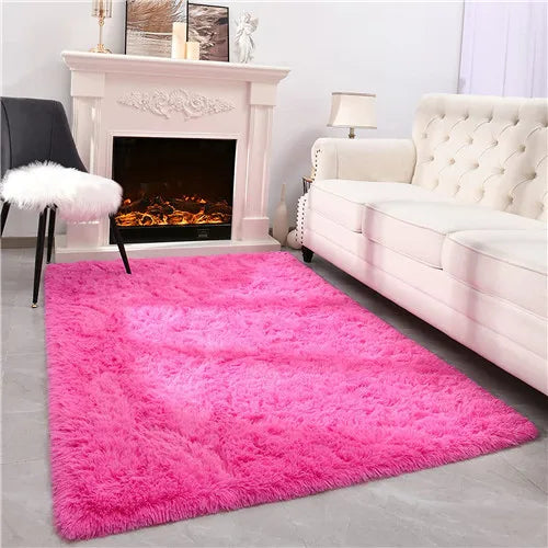 Pink Carpet for Living Room Plush Rug Bed Room Floor Fluffy Mats Anti-slip Home Decor Rugs Soft Velvet Carpets Kids Room Blanket