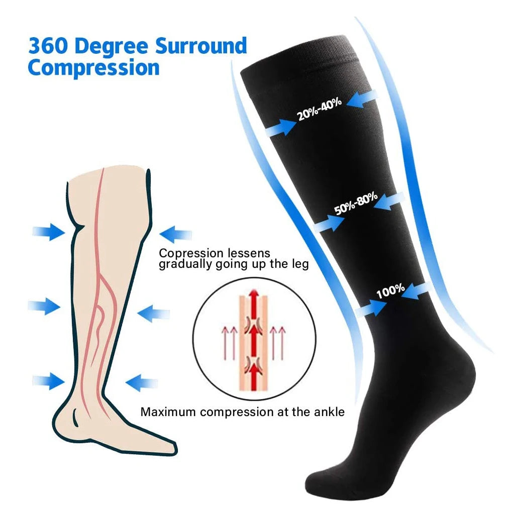 Brothock Graduated Medical Compression Socks Women Men Circulation 20-30mmhg Best Support Running Nursing Hiking Dropshipping