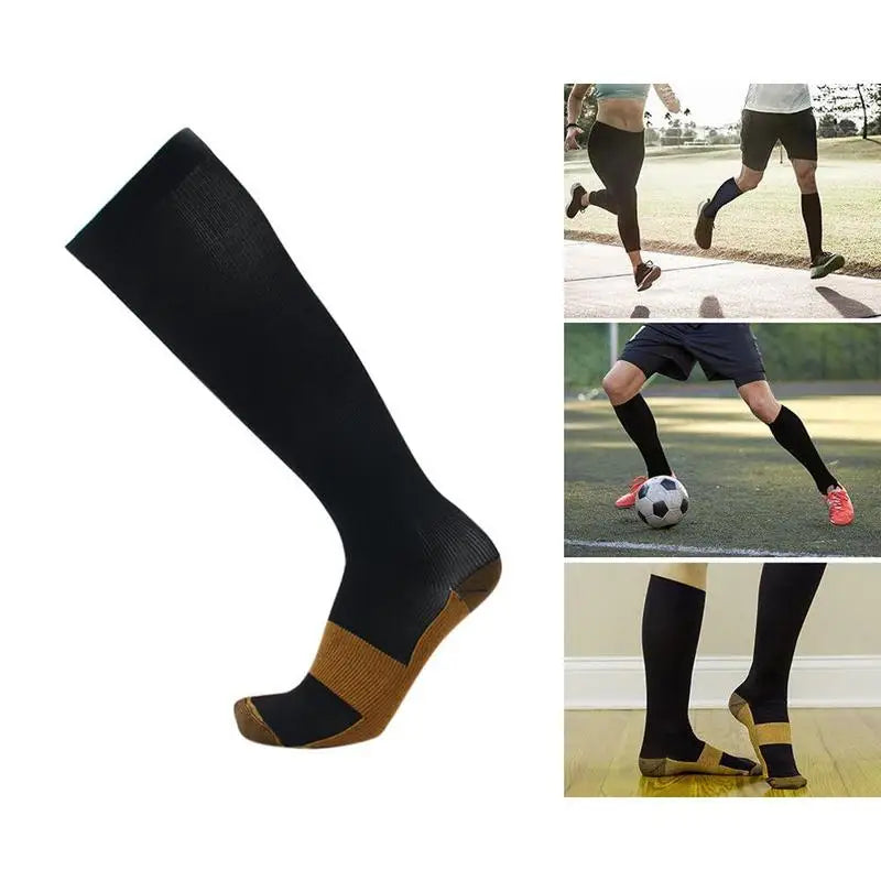 Copper Compression Socks Men Women Anti Fatigue Pain Relief Knee High Stockings 20-30 Mmhg for Running Athletic Pregnancy