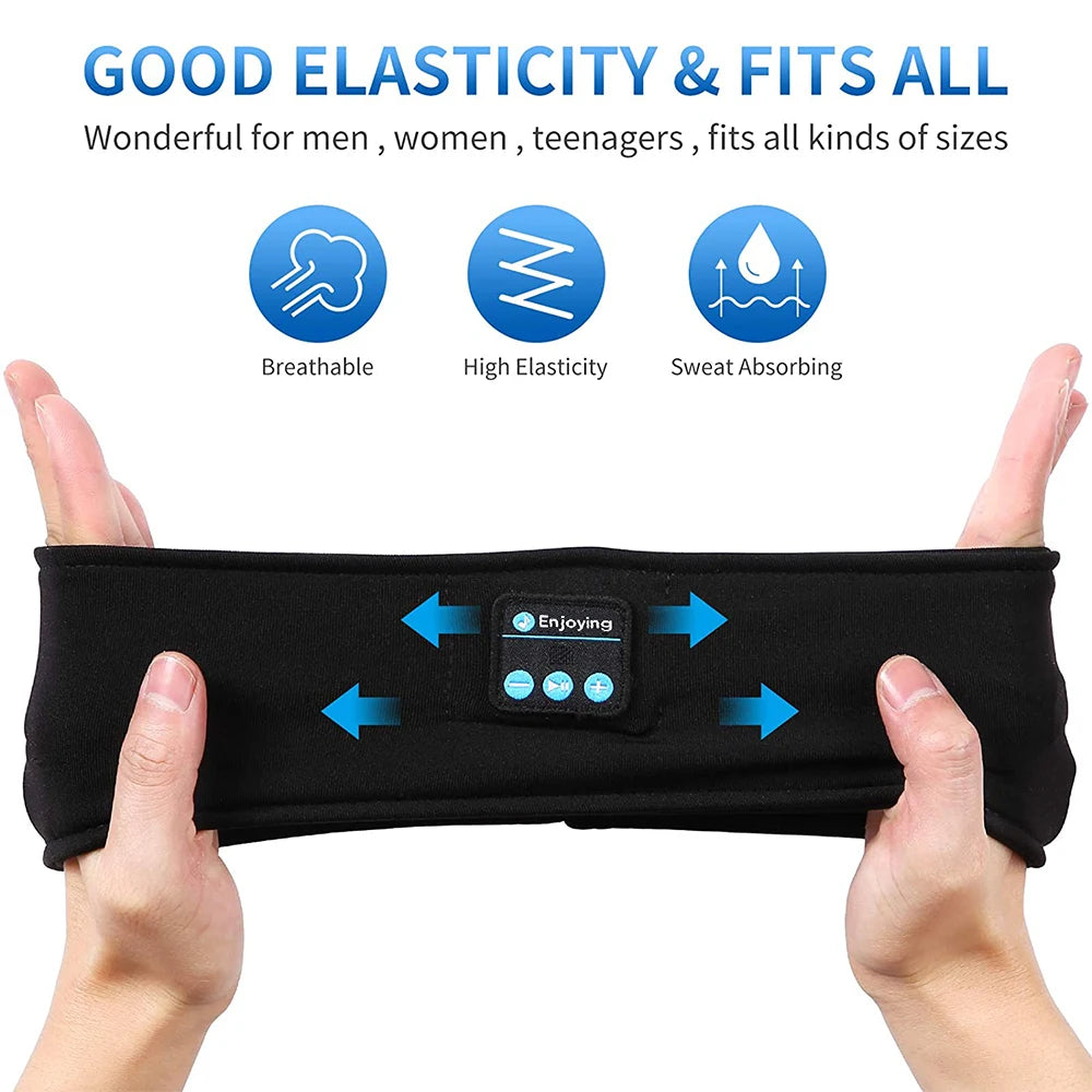 Sleep Eye Mask with Bluetooth 5.0 Headphones Soft Elastic Comfortable Headband ASMR Sleeping  Band 10H Music