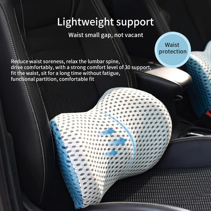 Breathable Memory Cotton Physiotherapy Lumbar Pillow For Car Seat Back Waist Pain Support Cushion for Bed Sofa Office Sleep