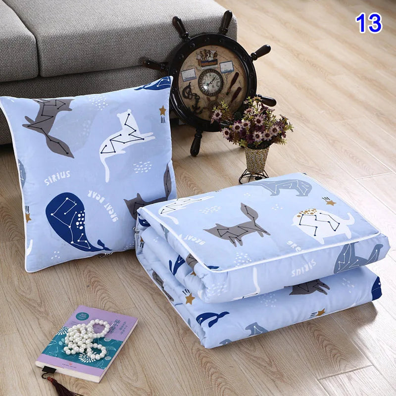 2 in 1 Napping Blanket Soft Comfortable Folding Blanket with Back Cushion for Office Worker Warm Supplies Office Throw Pillow