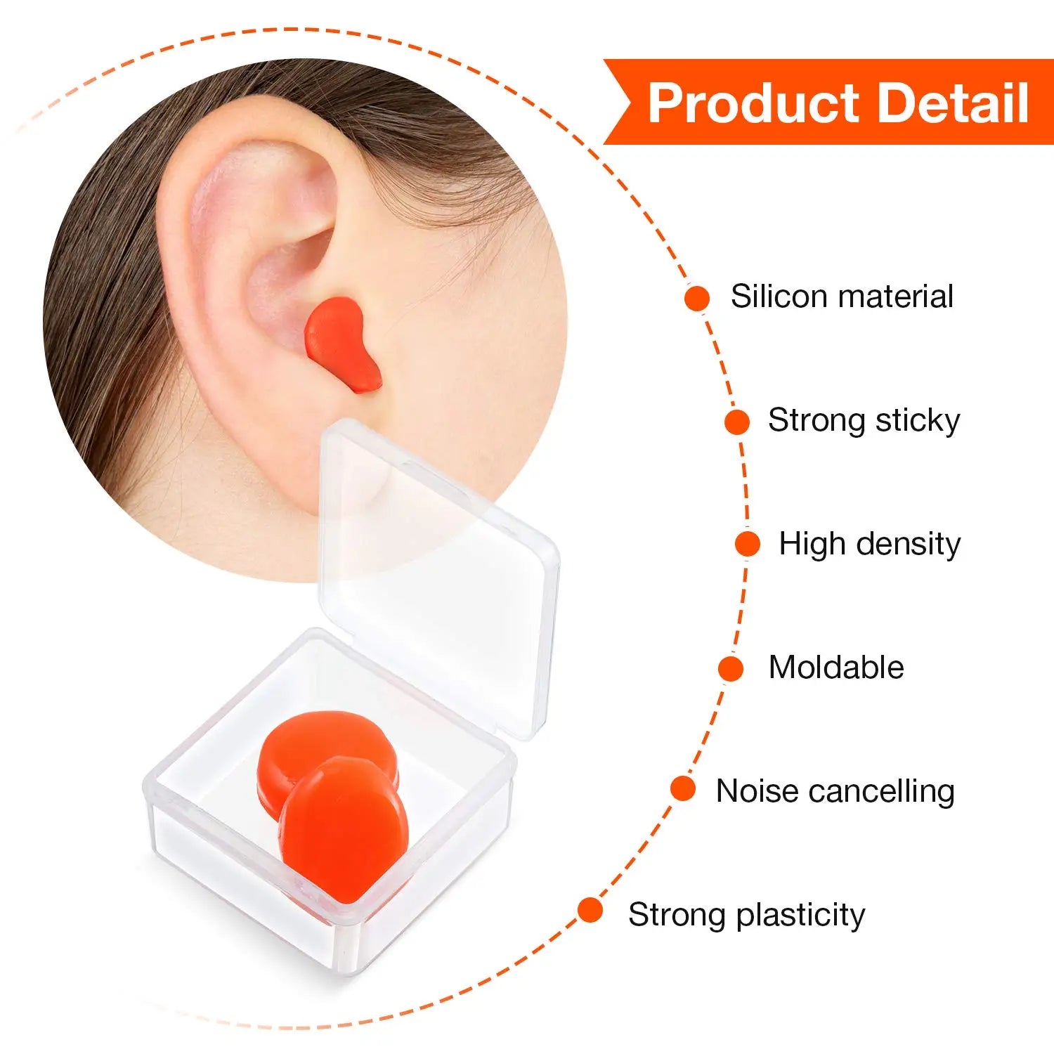 Silicone Wax Earplugs Moldable Earplugs Anti-Noise Sleeping Swimming Ear Plugs Noise Reduction Comfort Soft Sleep Earplugs