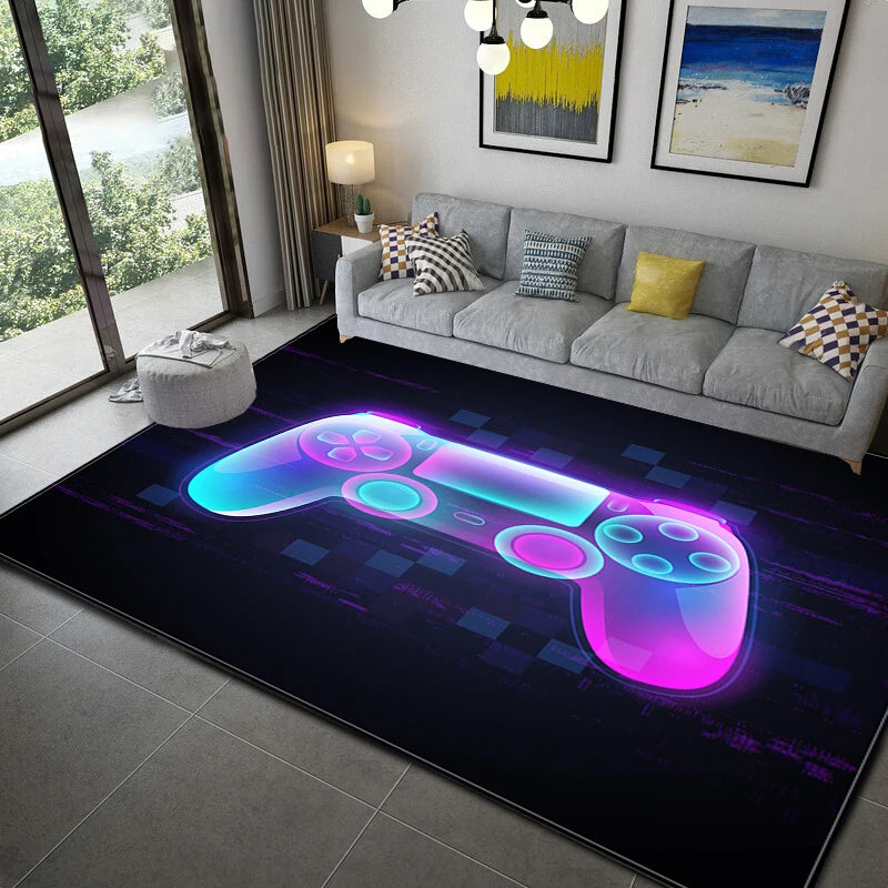 Gamer Controller Area Rugs Non-Slip Floor Mat Doormats Home Runner Rug Carpet for Living Room Bedroom Kids Play