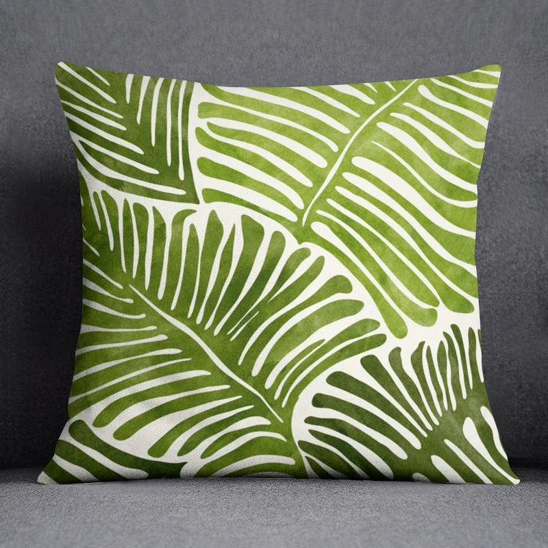 Pillow Bedroom Sofa Car Cushion Cover  Case Green Leaf Series  Gift Home Office Decoration