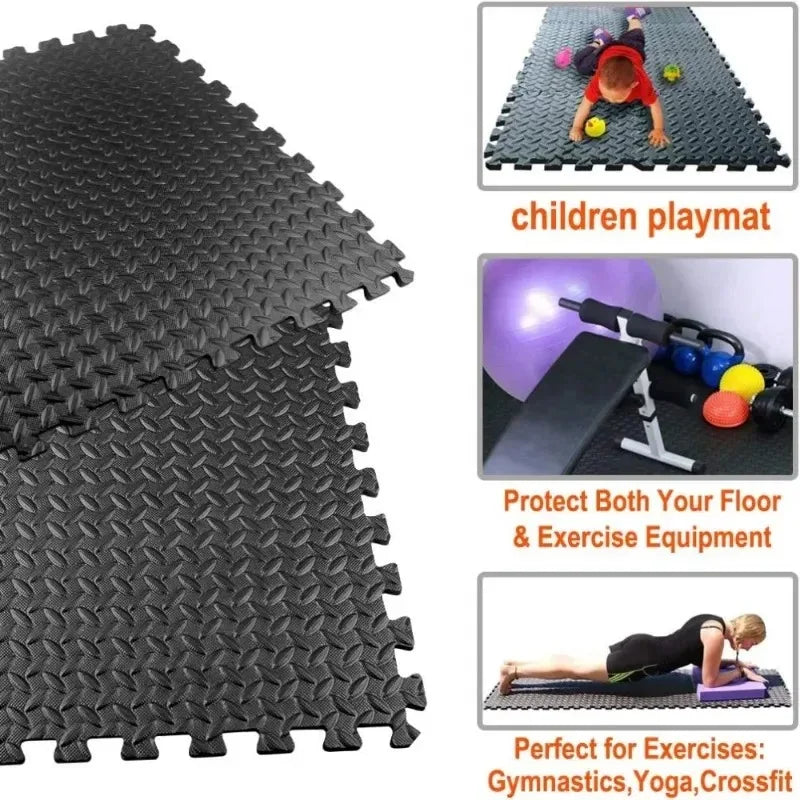 Puzzle Exercise Sports Gym Mat Protection EVA Leaf Grain Floor Mats Yoga Fitness Non-Slip Splicing Rugs Workout Foam Floor Mat