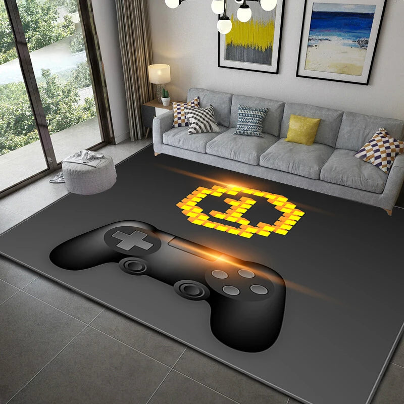 Gamer Controller Area Rugs Non-Slip Floor Mat Doormats Home Runner Rug Carpet for Living Room Bedroom Kids Play