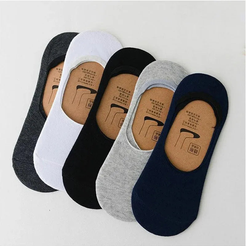 Men Cotton Socks Breathable Invisible Boat Socks Nonslip Loafer Ankle Low Cut Short Sock for Leather Sports Shoes Sox