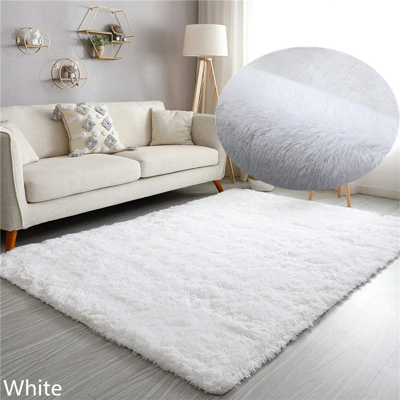 Carpet In The Living Room Washable Non-Slip Fluffy Soft Bedroom Large Rugs Black White Green Bedside Home Decoration Floor Mats