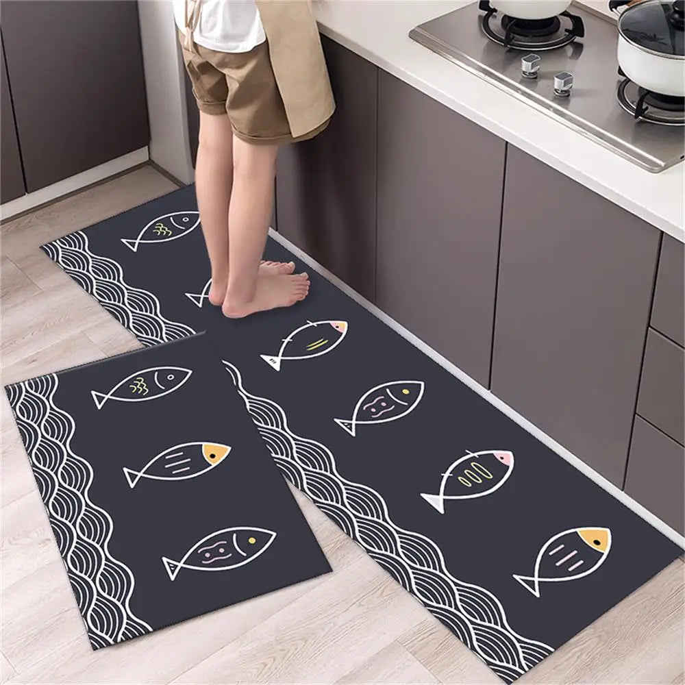 Kitchen Floor Mat Bedroom Living Room Long Bedside Area Rug Hallway Soft Washable Carpet Anti Slip Bathroom Entrance Doormat