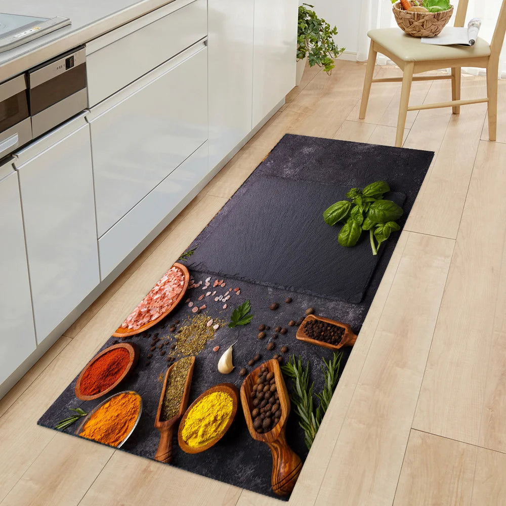 Non-slip Kitchen Mat Crystal Velvet Super Absorbent Floor Mats Kitchen Long Carpets Bathroom Entrance Door Mat Bedroom Long Rugs