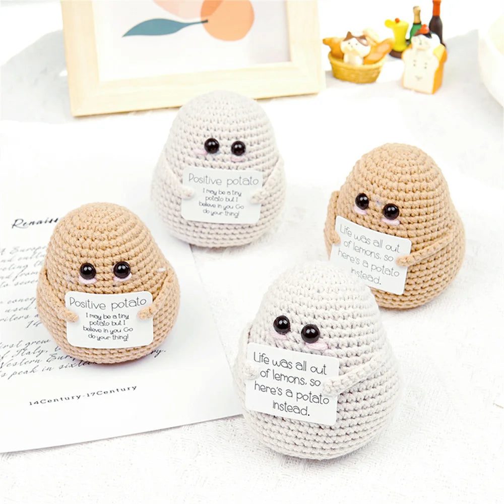 Pure hand-woven positive energy lovely potato doll new product handmade potato home room decoration Christmas gift