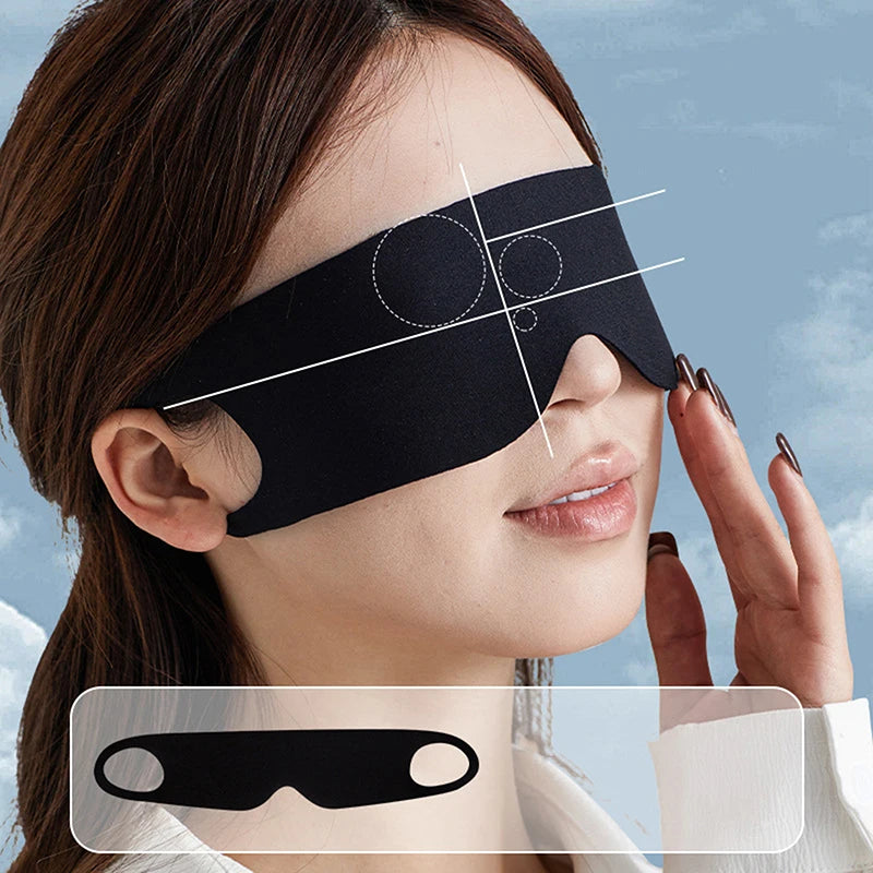 1Pcs Light Blocking Portable Thin Ice Silk Eye Mask For Summer Travel Sleeping Blindfold With Ear Hanging Strap Unisex Eye Patch