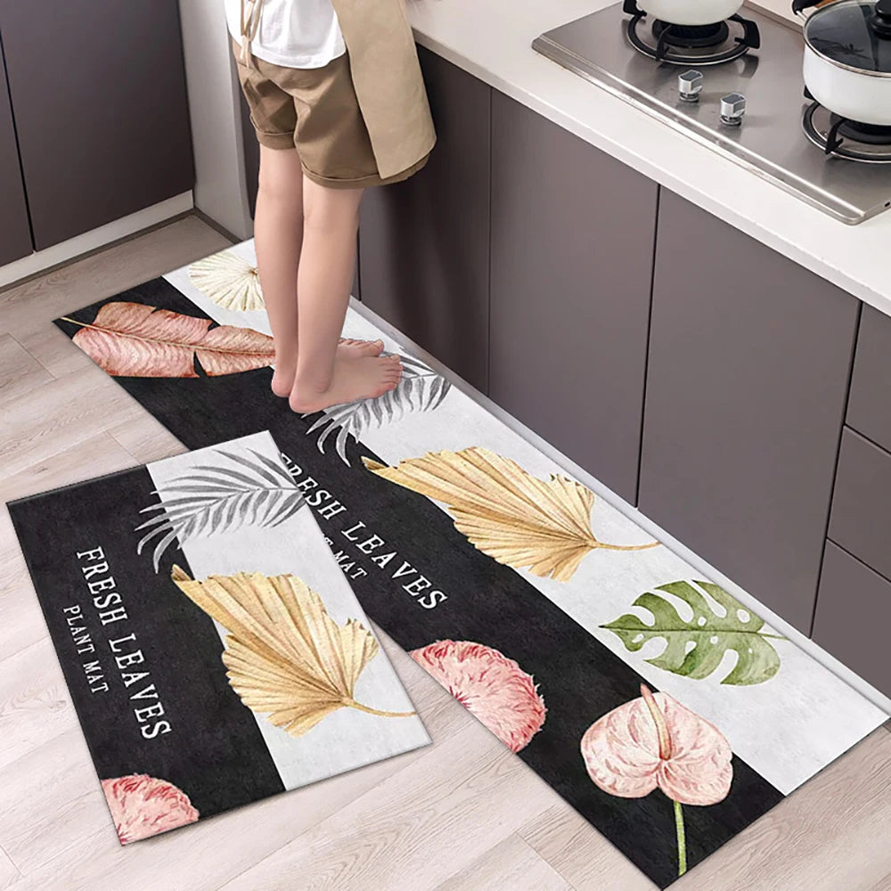 Non-slip Kitchen Mat Long Rugs Crystal Velvet Carpet for Living Room Absorbent Foot Mats Bedroom Doormat Alfombra Small Rugs