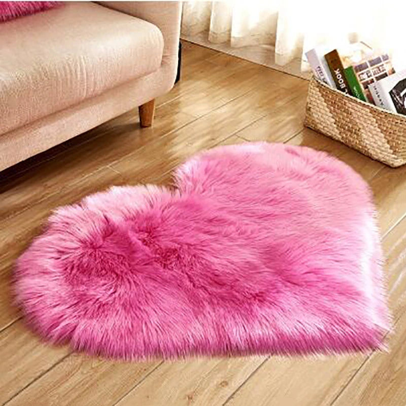 2023 Plush Living Room Carpet Heart Shaped Bedroom Bedside Mat Cute Girl Bay Window New Home Textile Thickened Rug Pinterest