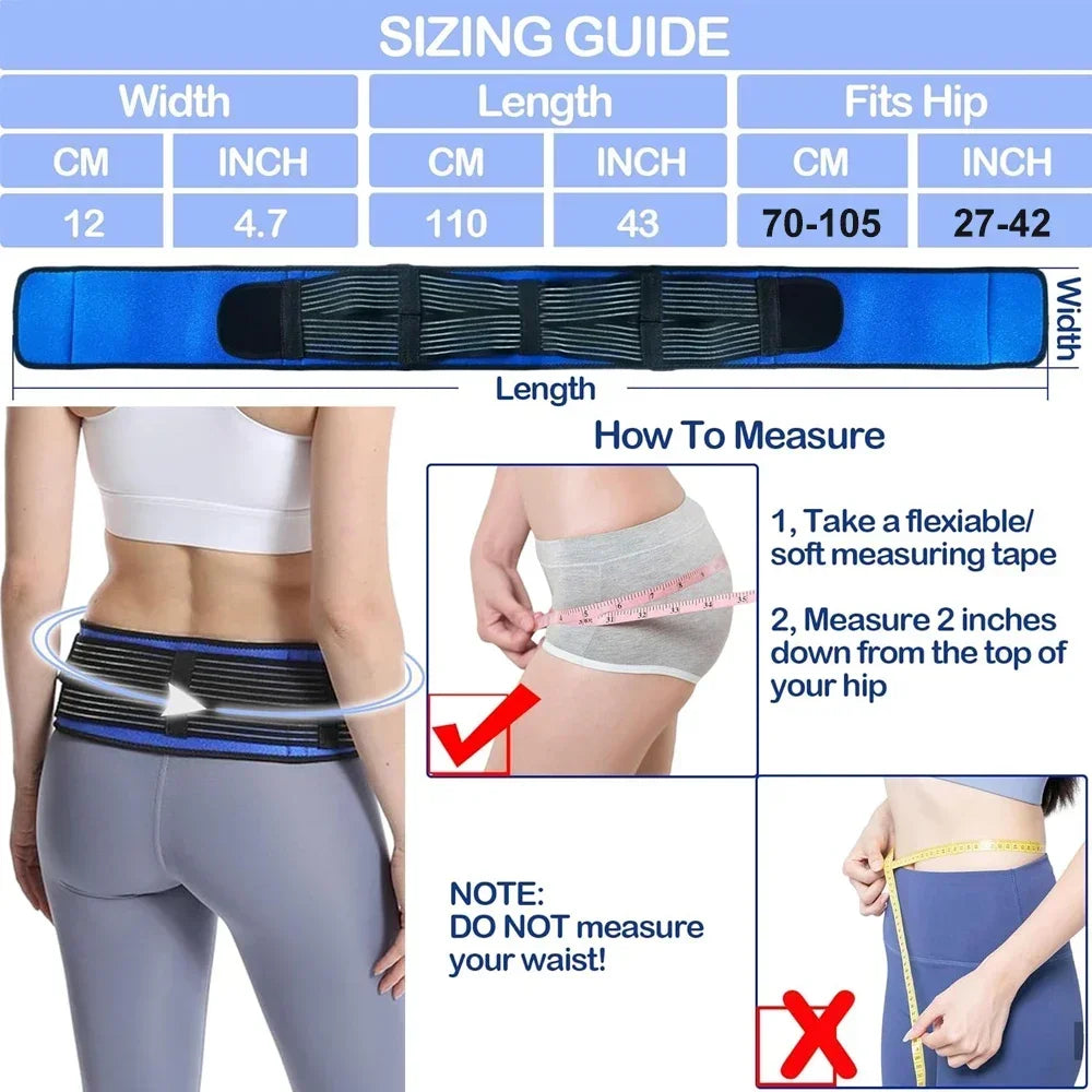 Sacroiliac Hip Belt That Alleviates Sciatic, Pelvic Lower Back, Leg & Sacral Nerve Pain Caused By Si Joint Dysfunction Hip Brace