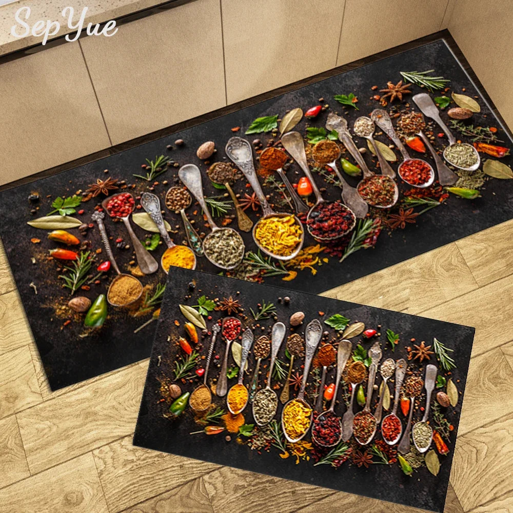 Non-slip Kitchen Mat Crystal Velvet Super Absorbent Floor Mats Kitchen Long Carpets Bathroom Entrance Door Mat Bedroom Long Rugs