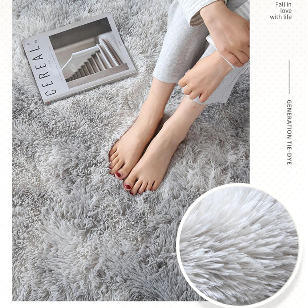 Plush Carpet Thick Bedroom Carpets Anti Slip Soft Rugs Large Rugs For Modern Living Room Long Hair Carpet Living Room Decoration