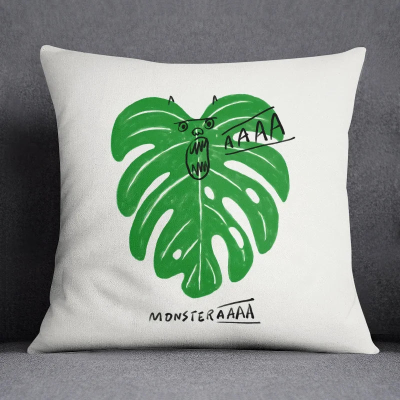 Pillow Bedroom Sofa Car Cushion Cover  Case Green Leaf Series  Gift Home Office Decoration