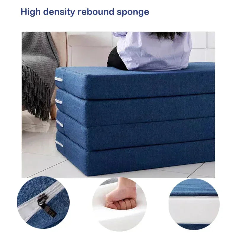 Memory Simple Foam Folding Mattress Mat Tatami Yoga Pad Foldable Sponge Mattresses for Office Lunch Break Single Bed Furniture