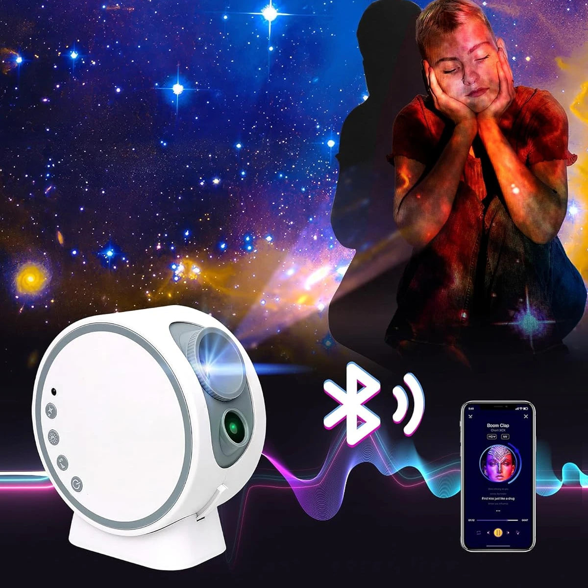 Galaxy Star Sky Projector Night Light With Remote Control White Noise Bluetooth Speaker Aurora Projector LED Light Kids Gifts