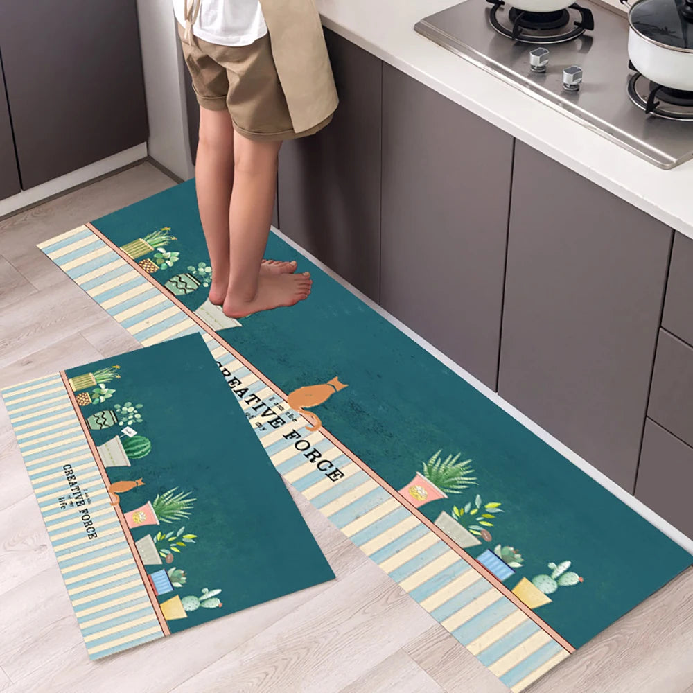 Non-slip Kitchen Mat Long Rugs Crystal Velvet Carpet for Living Room Absorbent Foot Mats Bedroom Doormat Alfombra Small Rugs