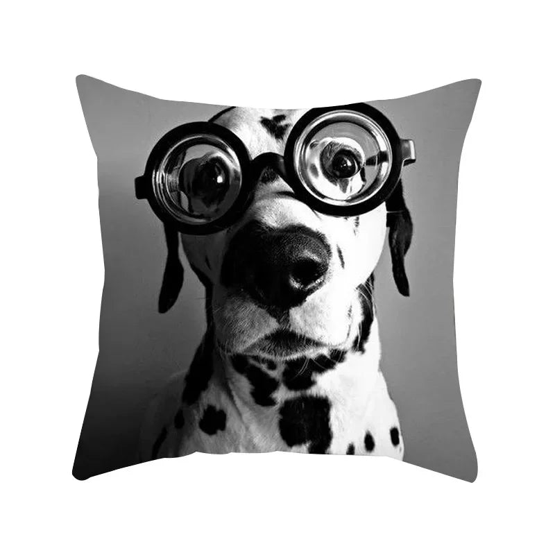 Black and White Geometric Portrait Pillowcase Home Sofa Office Cushion  Cover  Decor Car Decoration