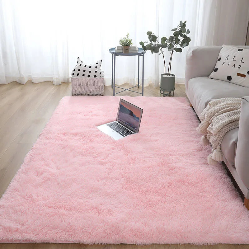 Carpet In The Living Room Washable Non-Slip Fluffy Soft Bedroom Large Rugs Black White Green Bedside Home Decoration Floor Mats