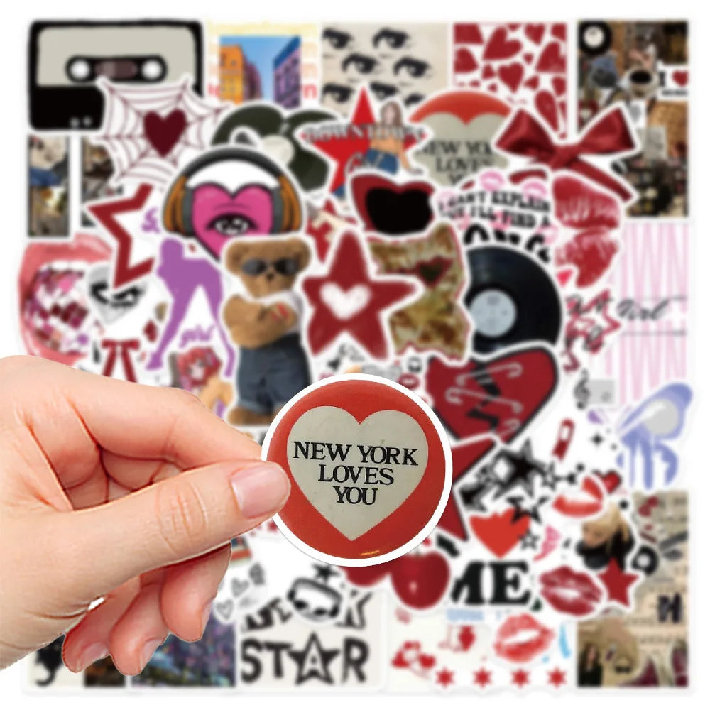 50pcs Downtown Y2K Girls Series Graffiti Stickers Suitable for Helmet Desktop Wall Decoration DIY Sticker Package Wholesale