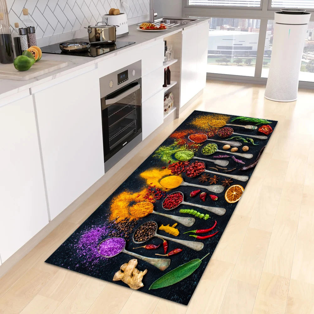 Non-slip Kitchen Mat Crystal Velvet Super Absorbent Floor Mats Kitchen Long Carpets Bathroom Entrance Door Mat Bedroom Long Rugs