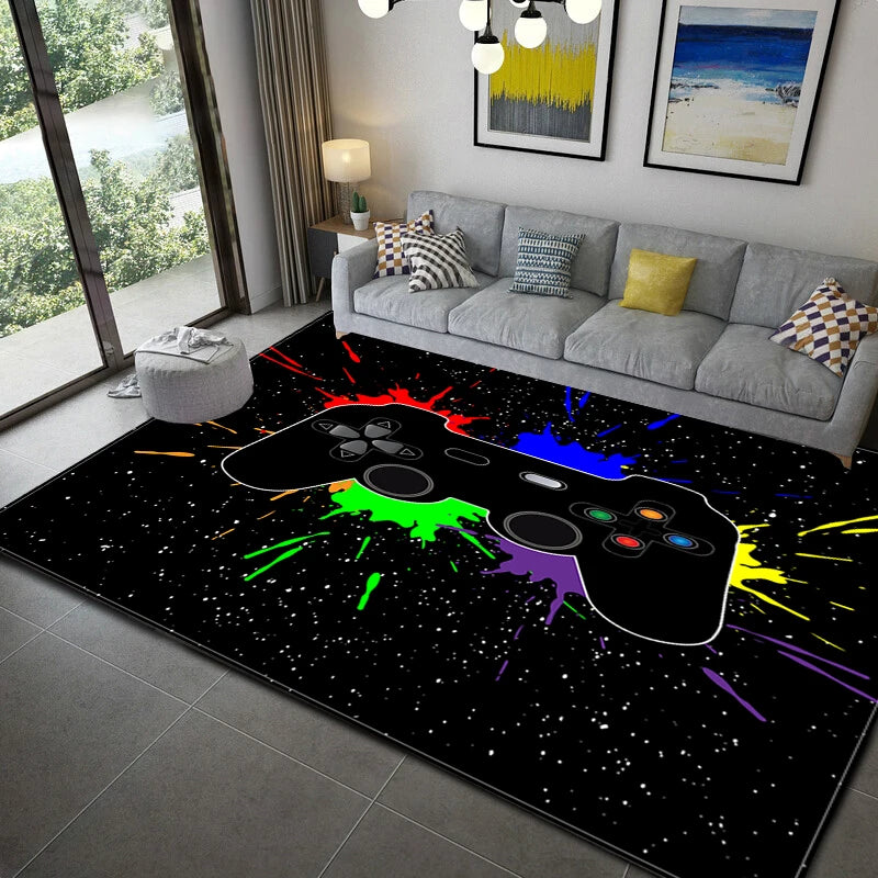 Gamer Controller Area Rugs Non-Slip Floor Mat Doormats Home Runner Rug Carpet for Living Room Bedroom Kids Play