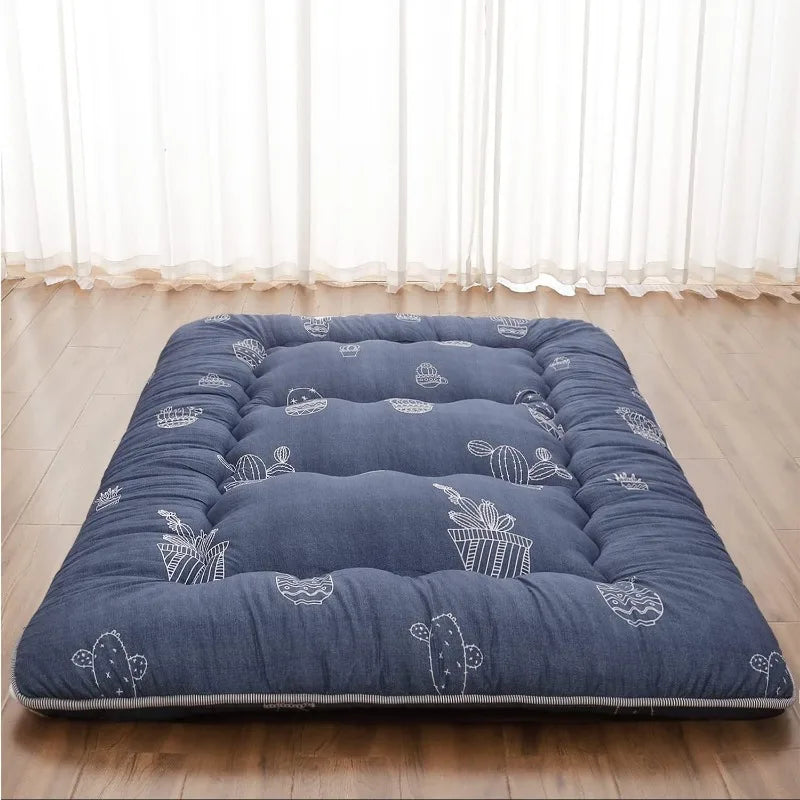 Foldable Japanese Floor Mattress, Roll Up Mattresses Tatami Mat with Washable Cover