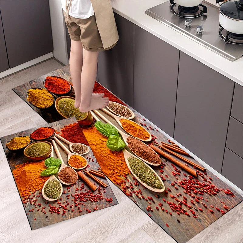 Non-slip Kitchen Mat Crystal Velvet Super Absorbent Floor Mats Kitchen Long Carpets Bathroom Entrance Door Mat Bedroom Long Rugs