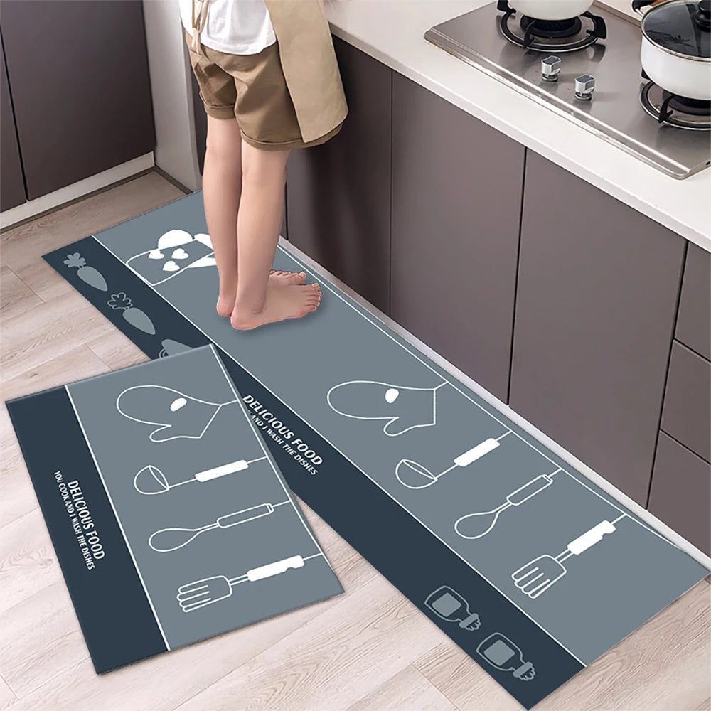 Kitchen Floor Mat Bedroom Living Room Long Bedside Area Rug Hallway Soft Washable Carpet Anti Slip Bathroom Entrance Doormat