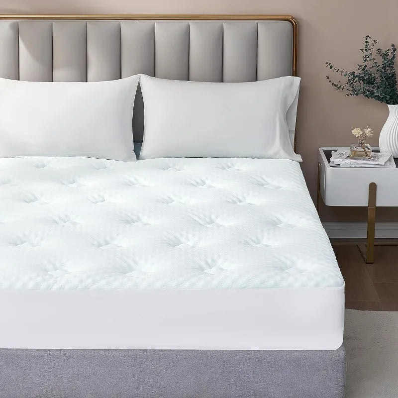 Memory Foam Twin Size Mattress Topper, Gel Twin Mattress Pad with Deep Pocket, Breathable Air Twin Mattress Cover