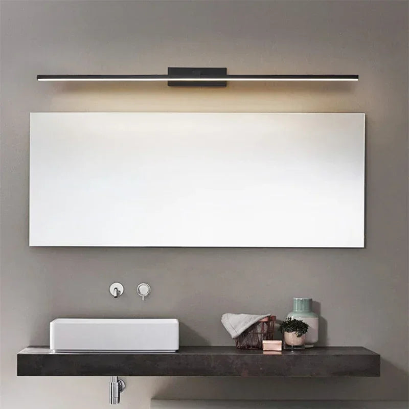 Mirror Light Led 40/60/80/100cm Wall Light Bathroom White Black Led Flat Panel Light Modern Bathroom Lighting Indoor Wall Lights