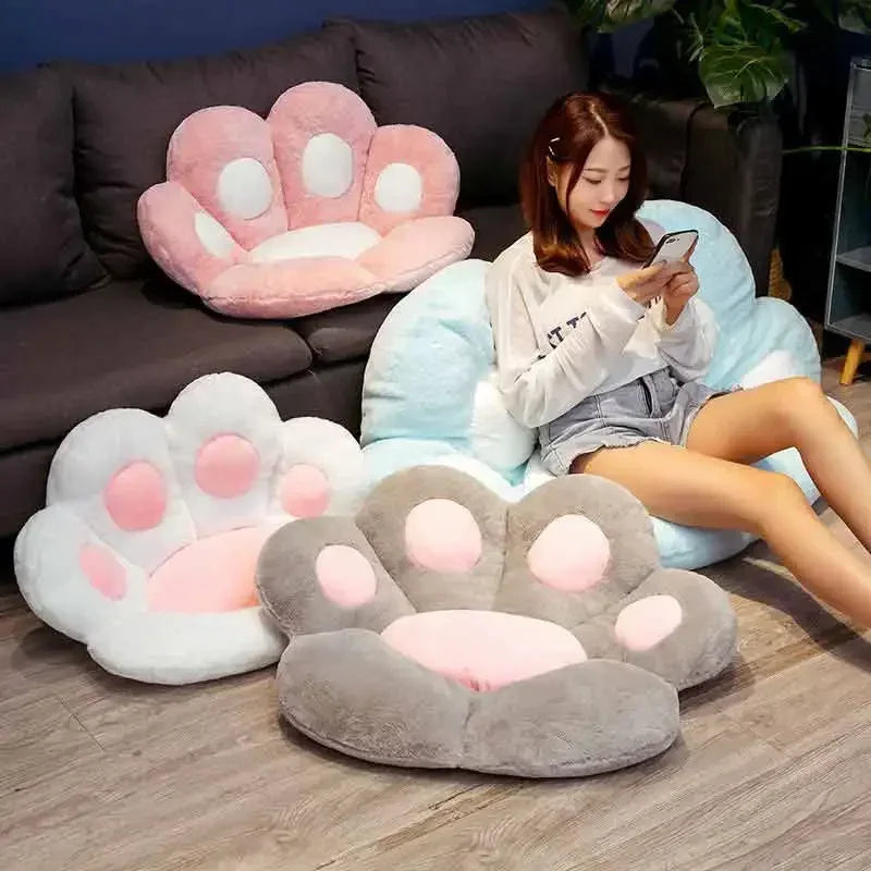 60cm*70cm Cut Cat Scratch Cushion Soft Stuffed Floor Cushion Kawaii Chair Sofa Butt Pad for Home Room Decoration Office Nap Doll