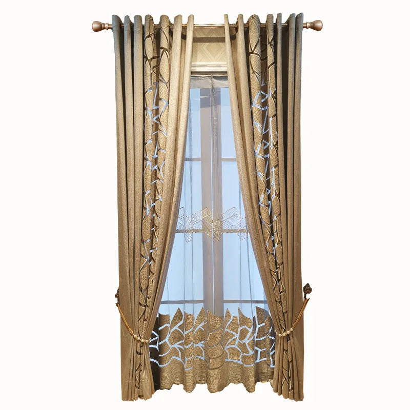 Nordic Simple Modern Curtains for Living Room Bedroom Velvet Hollow Embroidery Curtain Balcony Window Screen Curtain Home Custom