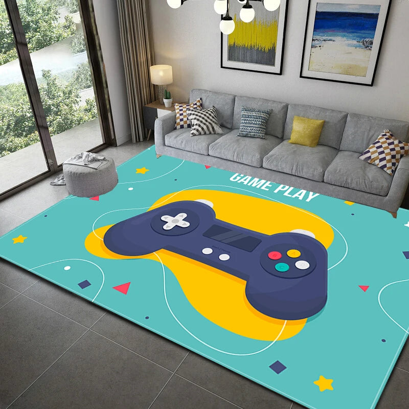 Gamer Controller Area Rugs Non-Slip Floor Mat Doormats Home Runner Rug Carpet for Living Room Bedroom Kids Play