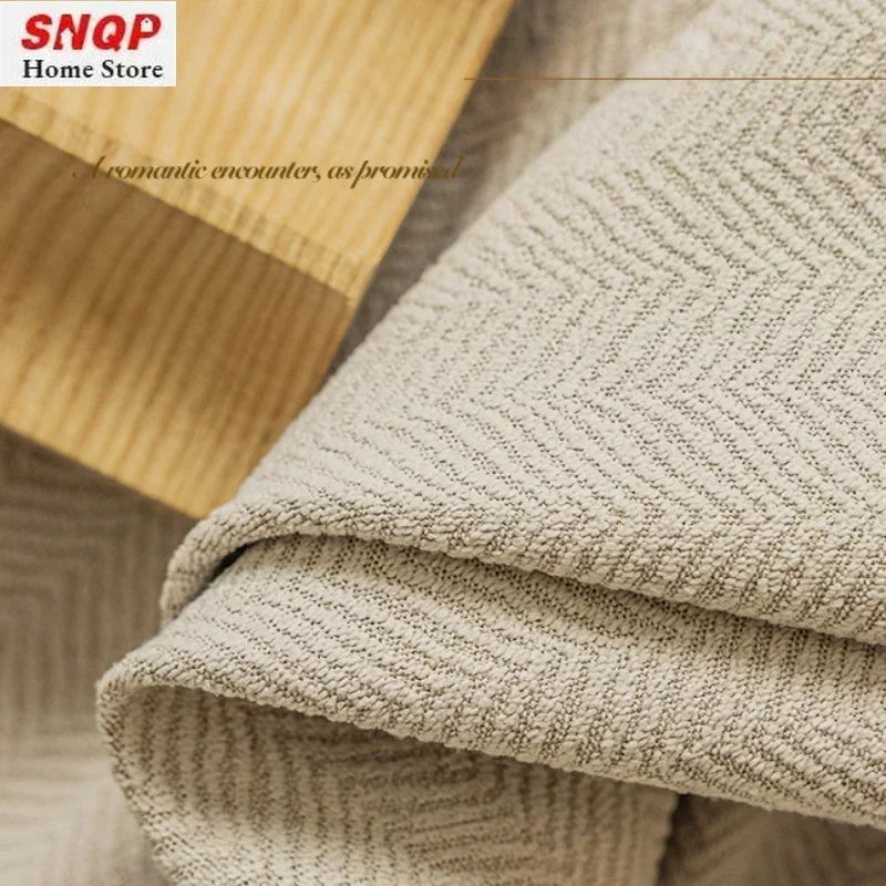 Thick Chenille Beige Cream Luxury Curtains for Living Room Bedroom Dining Blackout Herringbone Texture Window Custom Fashion