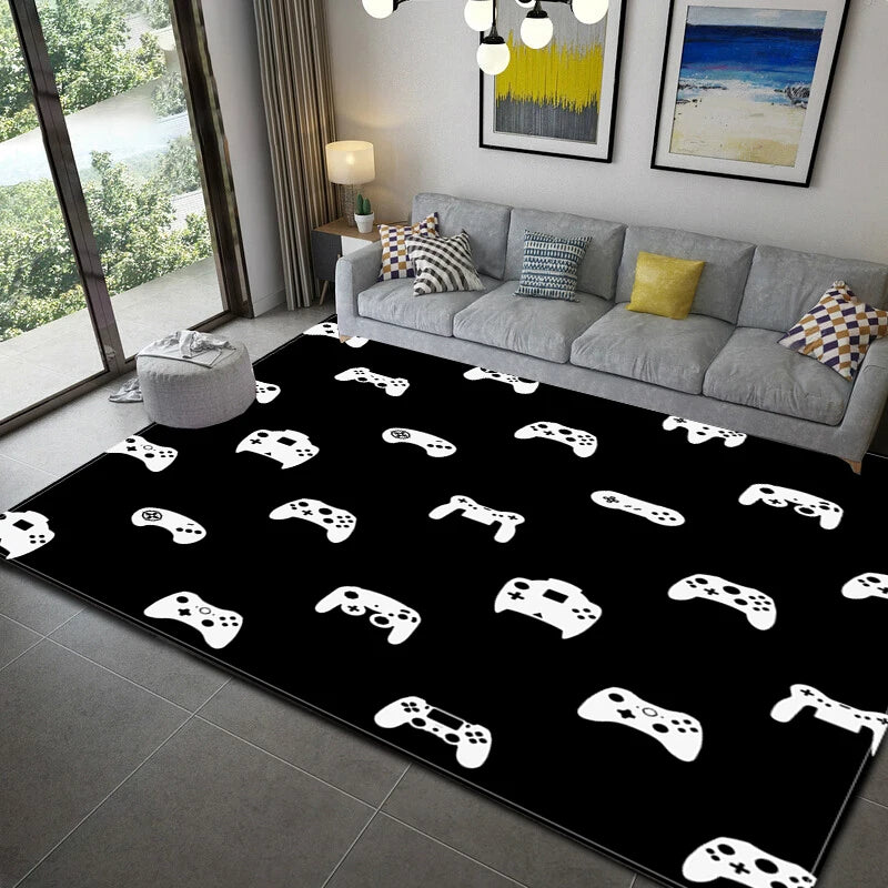 Gamer Controller Area Rugs Non-Slip Floor Mat Doormats Home Runner Rug Carpet for Living Room Bedroom Kids Play