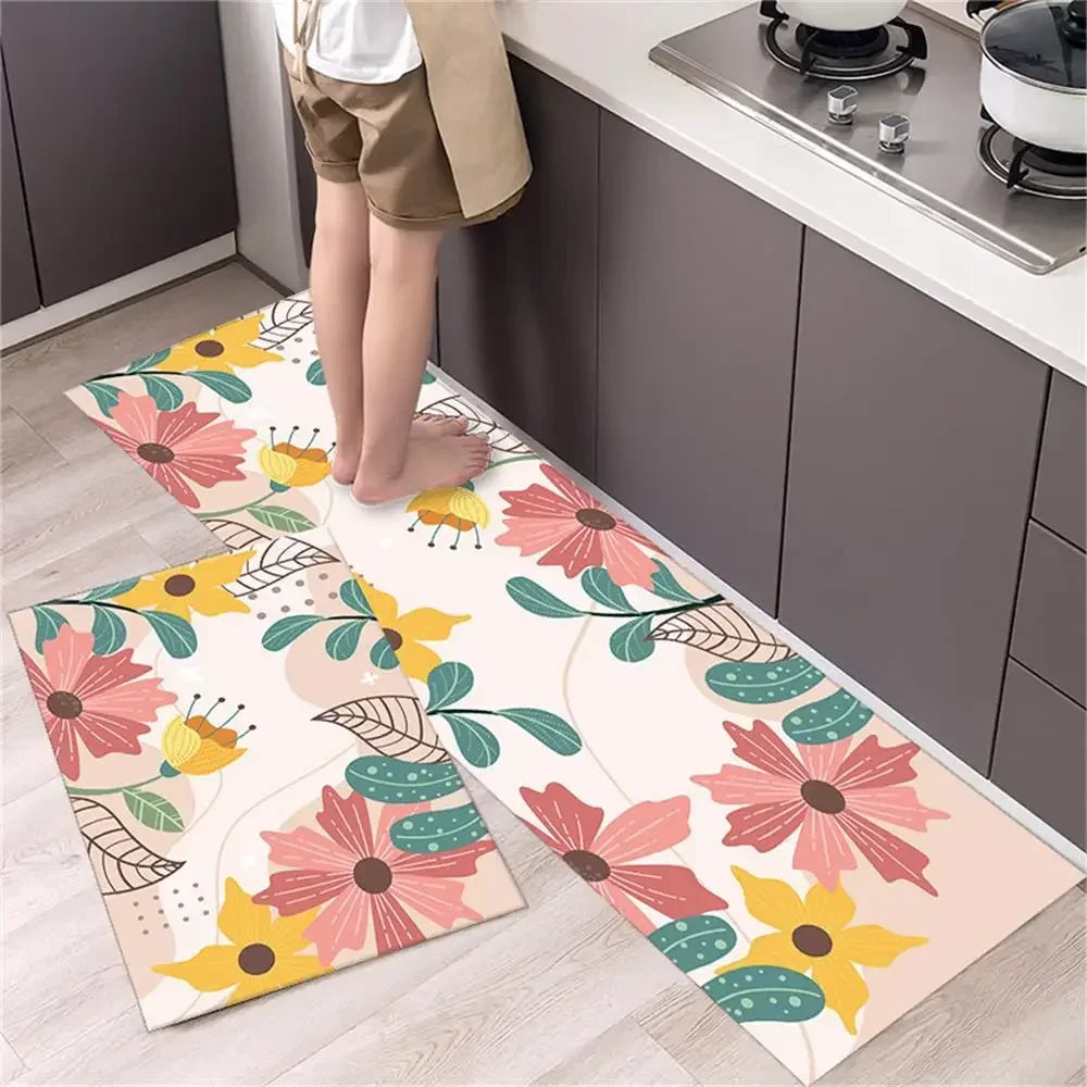 Kitchen Carpet Mats for Floor Anti Slip Bathroom Entrance Doormat Bedroom Living Room Long Bedside Area Rug Soft Washable Carpet