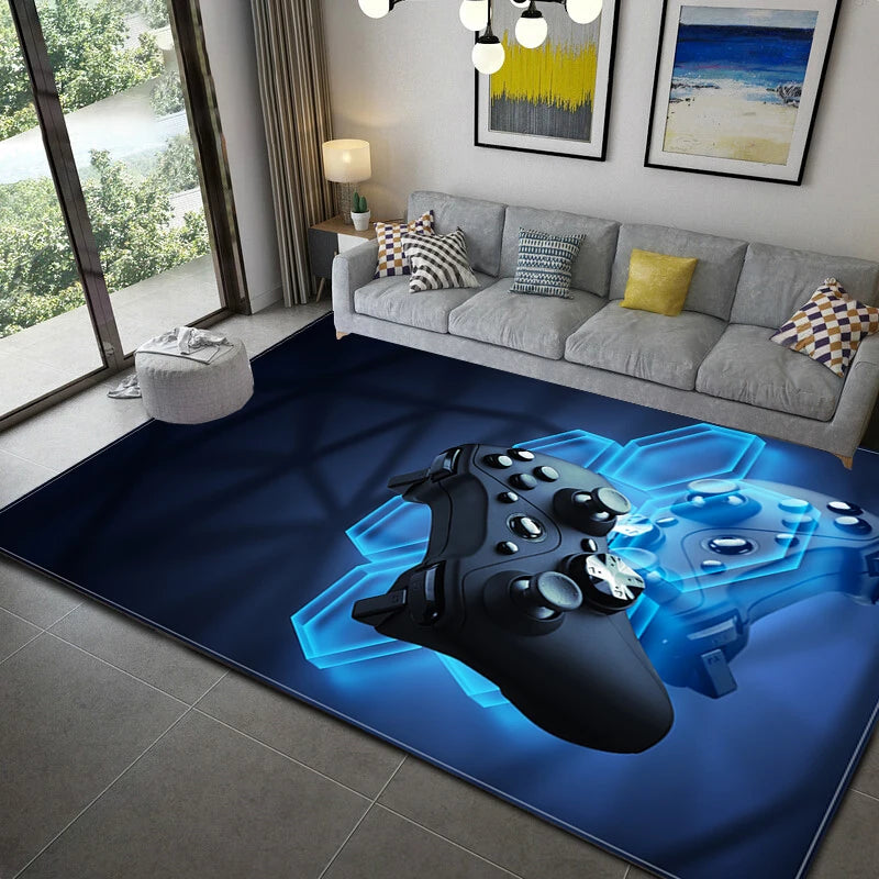 Gamer Controller Area Rugs Non-Slip Floor Mat Doormats Home Runner Rug Carpet for Living Room Bedroom Kids Play