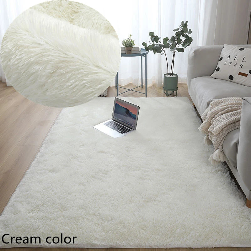 Carpet In The Living Room Washable Non-Slip Fluffy Soft Bedroom Large Rugs Black White Green Bedside Home Decoration Floor Mats